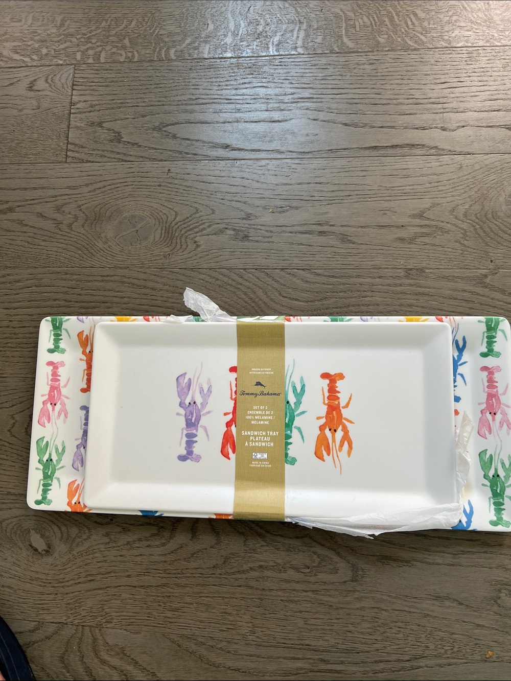 NWT Set of 2 Tommy Bahama Lobster/Crawfish Melamine Serving Trays